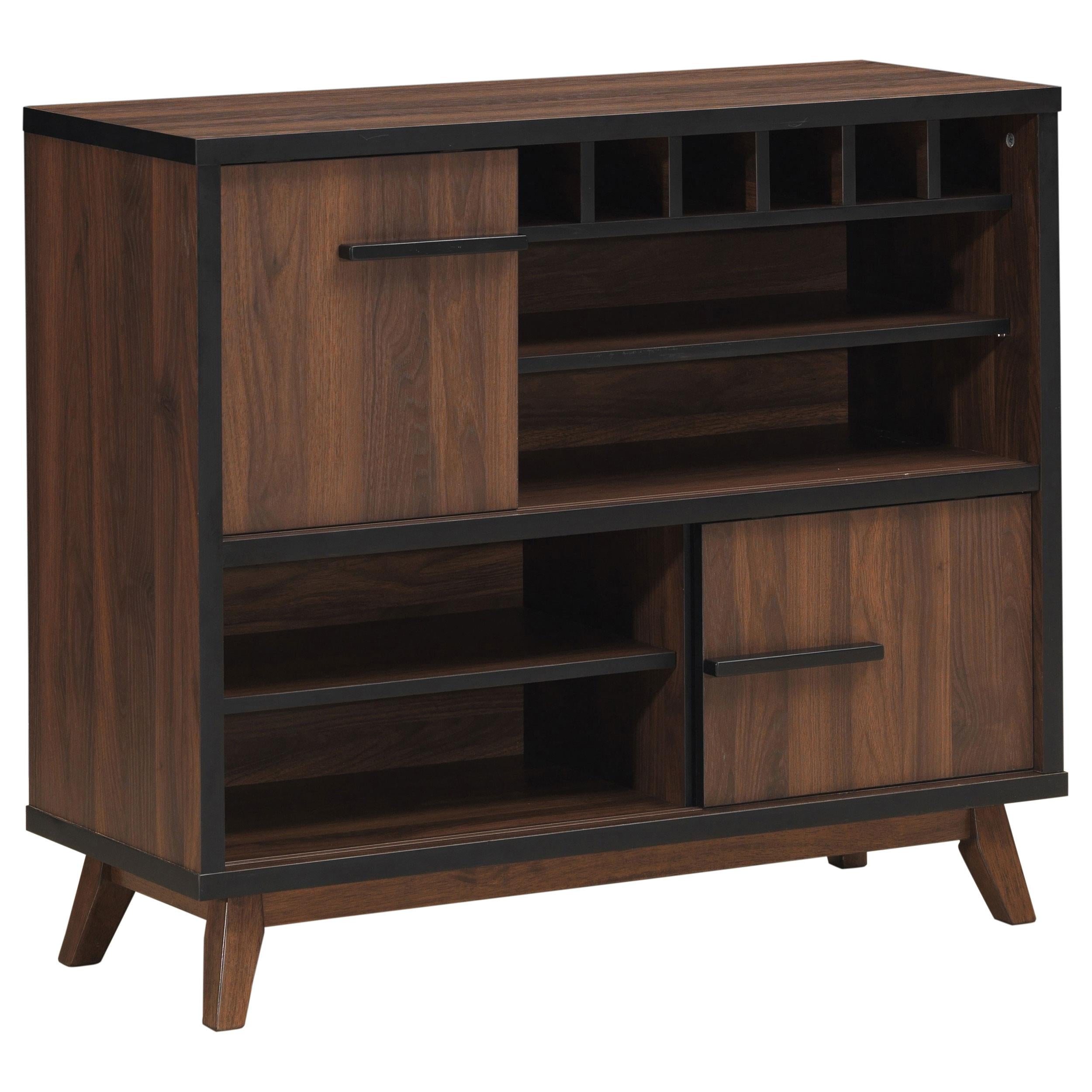 Ezekiel 2-door Home Bar Wine Storage Cabinet Walnut