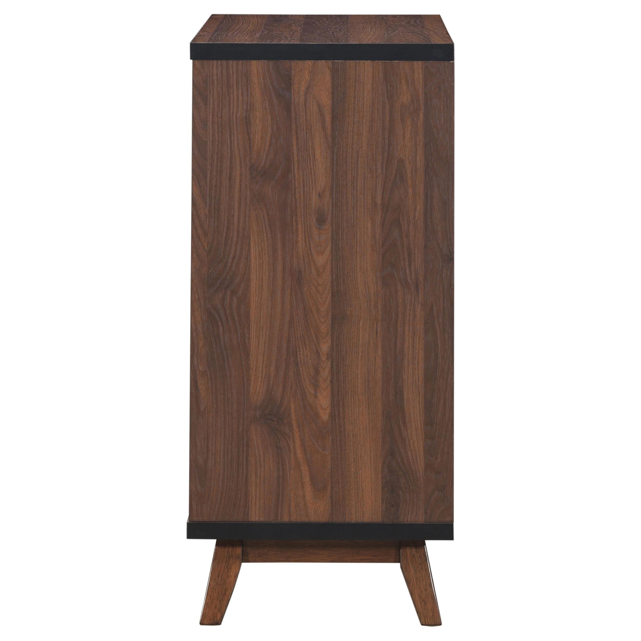 Ezekiel 2-door Home Bar Wine Storage Cabinet Walnut
