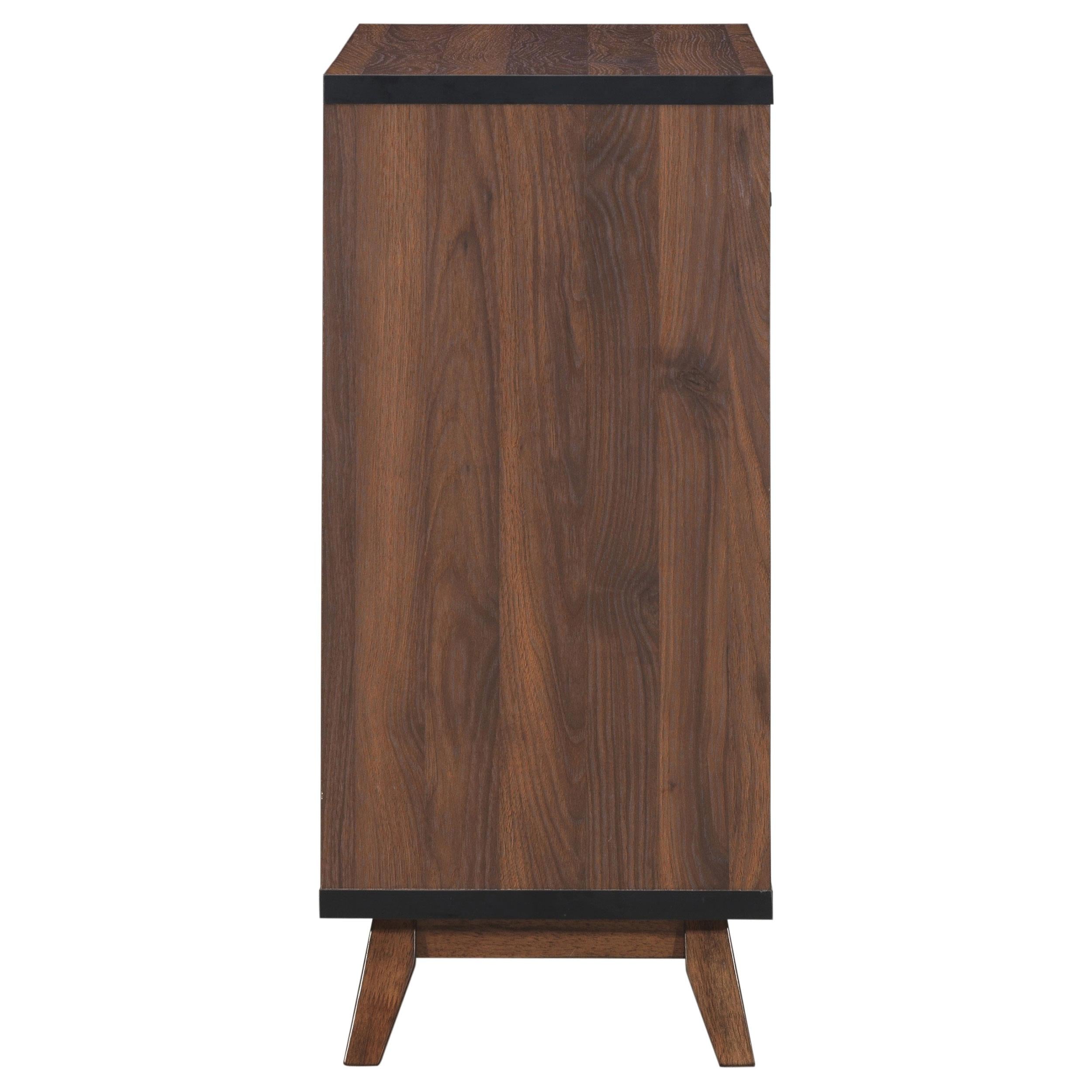 Ezekiel 2-door Home Bar Wine Storage Cabinet Walnut