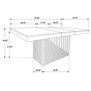 Mesa de comedor extensible Briarwood de 77 pulgadas y roble mango