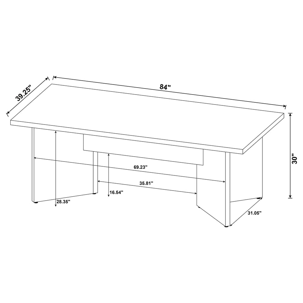 Mesa de comedor Jamestown de 84 pulgadas de madera compuesta de mango