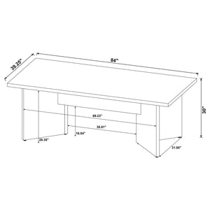 Mesa de comedor Jamestown de 84 pulgadas de madera compuesta de mango