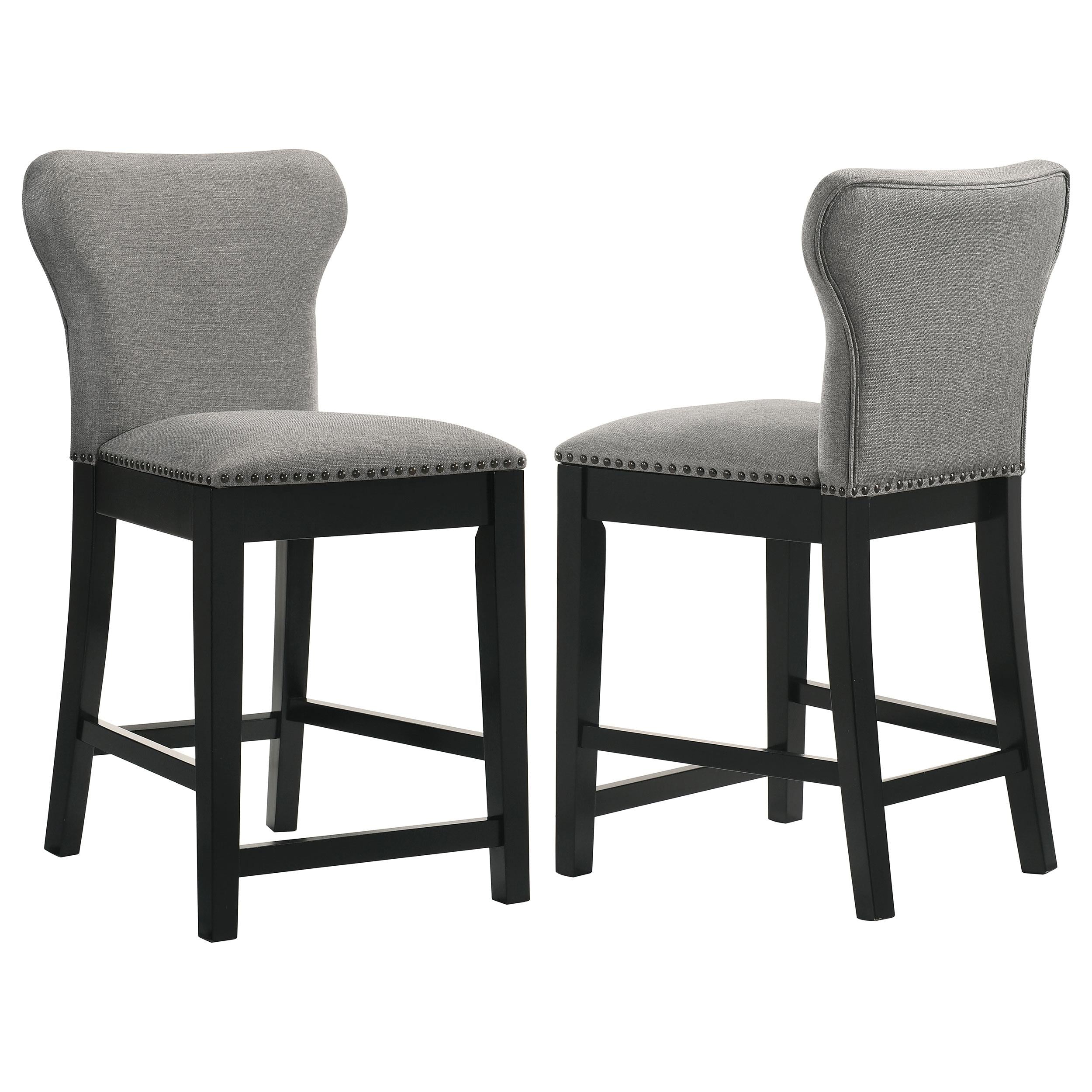 Rolando Fabric Upholstered Counter Chair Black (Set of 2)