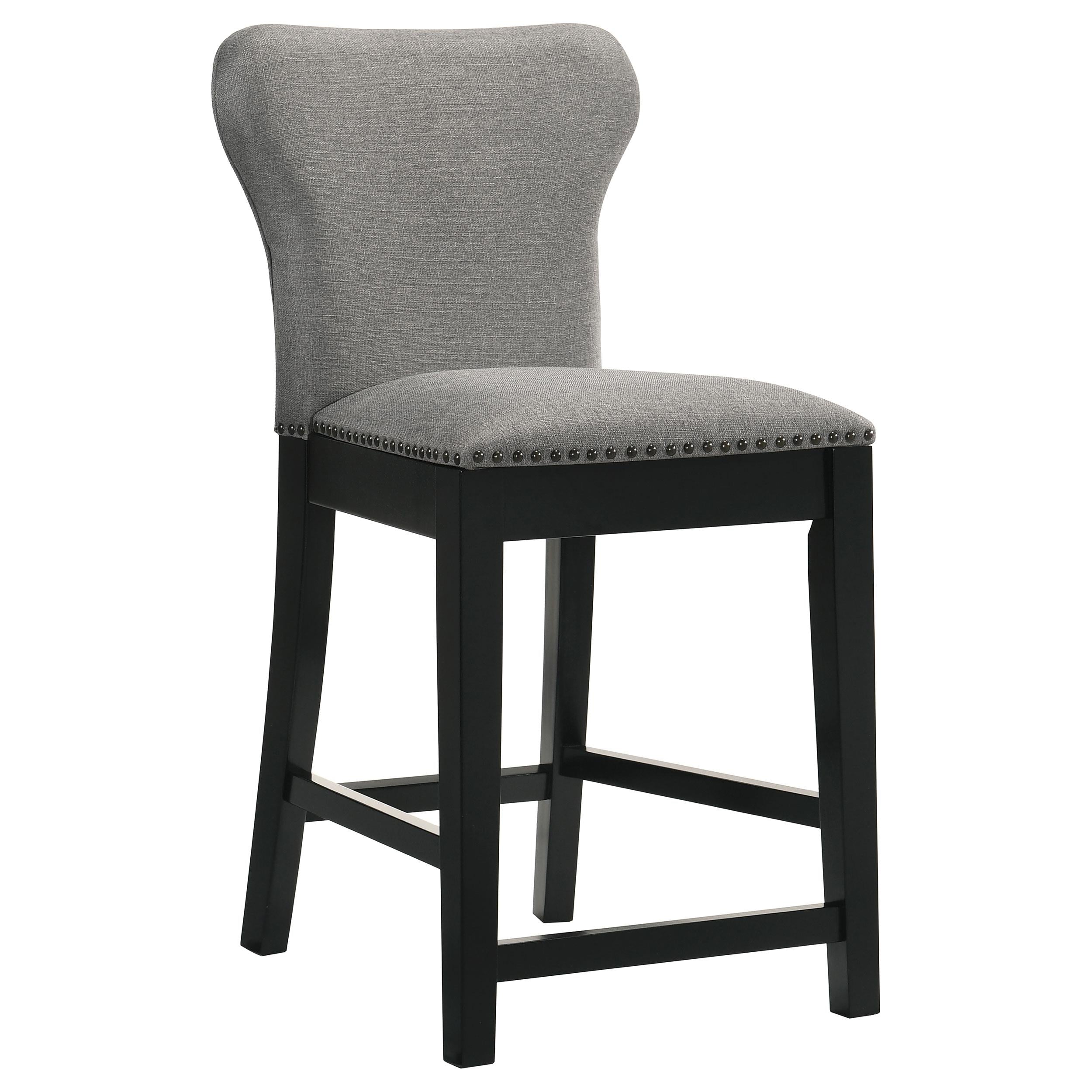 Rolando Fabric Upholstered Counter Chair Black (Set of 2)