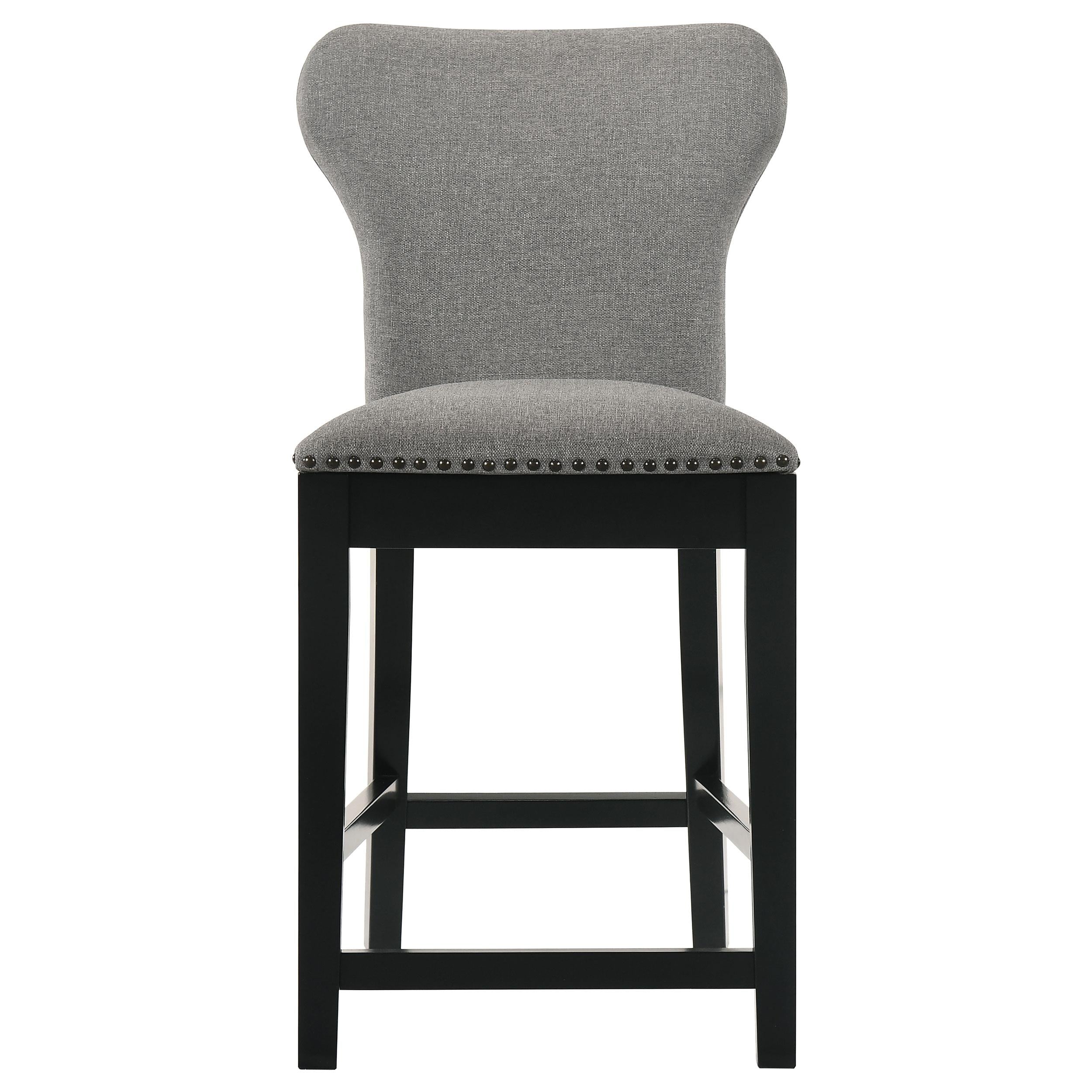 Rolando Fabric Upholstered Counter Chair Black (Set of 2)