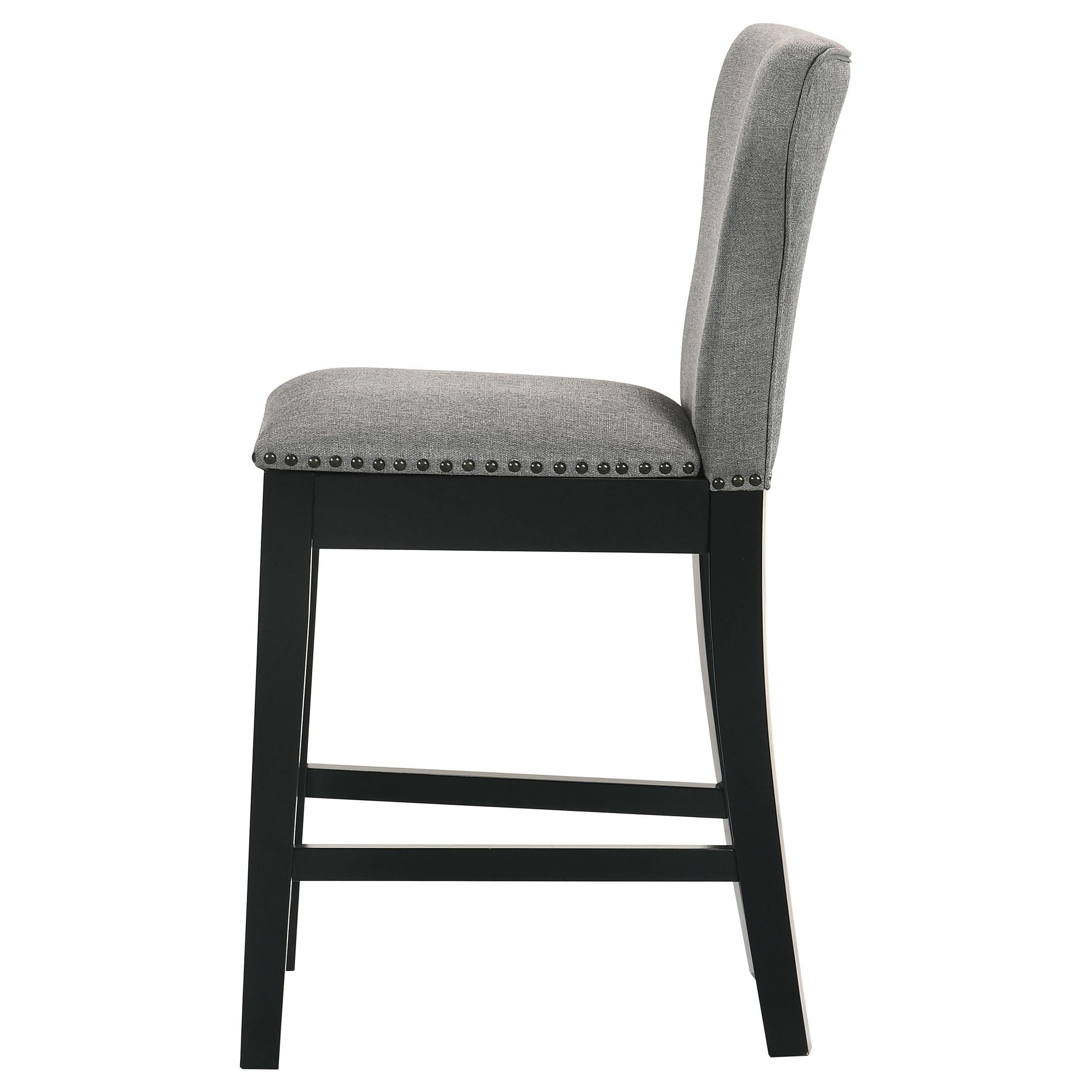 Rolando Fabric Upholstered Counter Chair Black (Set of 2)
