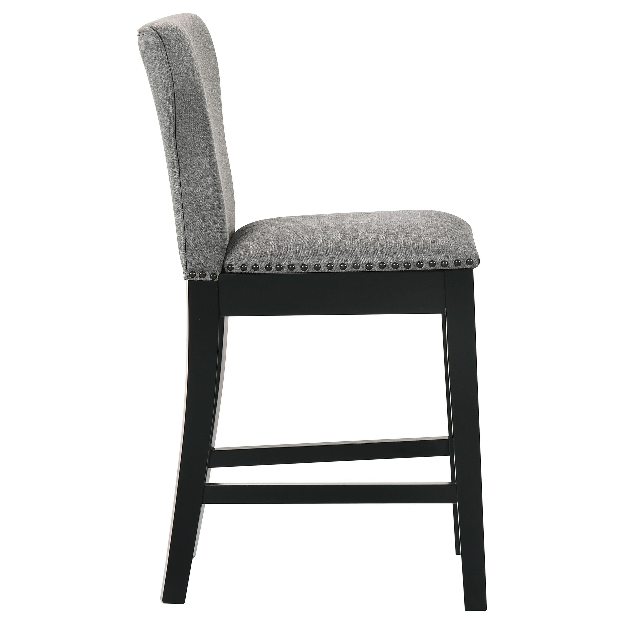 Rolando Fabric Upholstered Counter Chair Black (Set of 2)