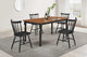 Juego de comedor rectangular de 5 piezas Hollyoak en nogal y negro