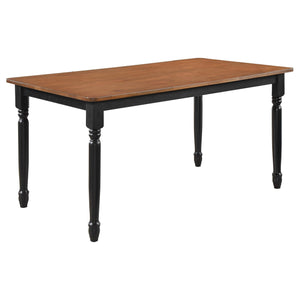 Juego de comedor rectangular de 5 piezas Hollyoak en nogal y negro