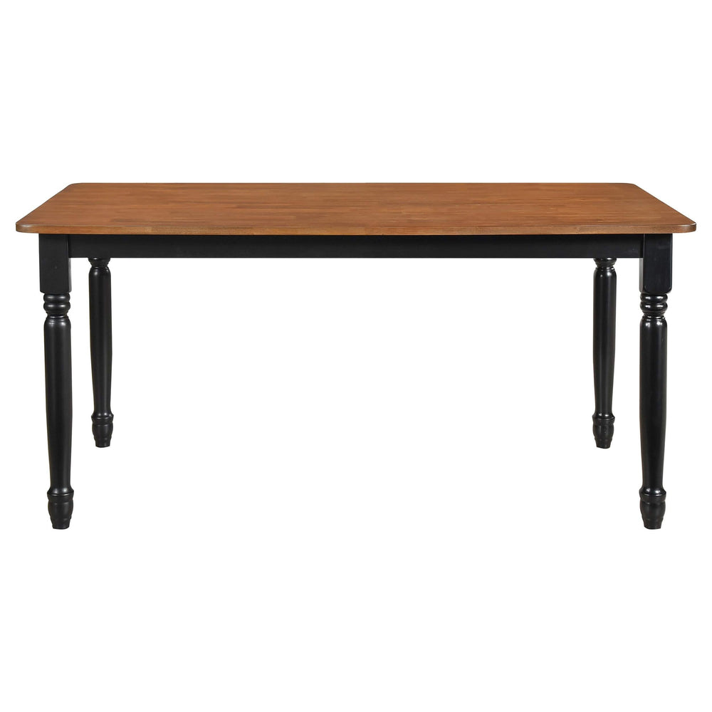 Juego de comedor rectangular de 5 piezas Hollyoak en nogal y negro