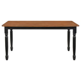 Juego de comedor rectangular de 5 piezas Hollyoak en nogal y negro