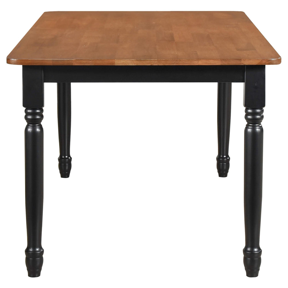 Juego de comedor rectangular de 5 piezas Hollyoak en nogal y negro