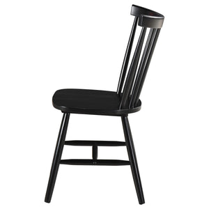 Silla de comedor de madera Windsor Hollyoak negra (juego de 2)