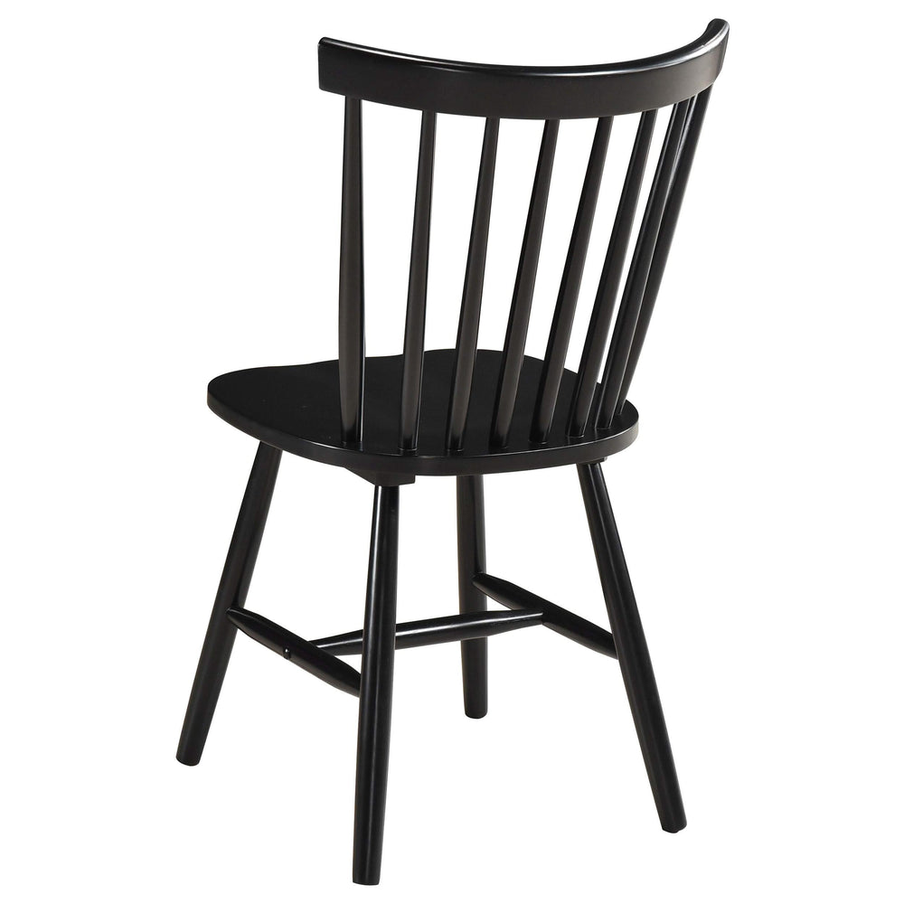 Silla de comedor de madera Windsor Hollyoak negra (juego de 2)