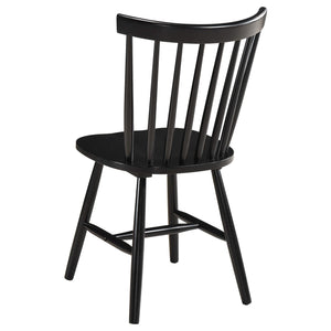 Silla de comedor de madera Windsor Hollyoak negra (juego de 2)