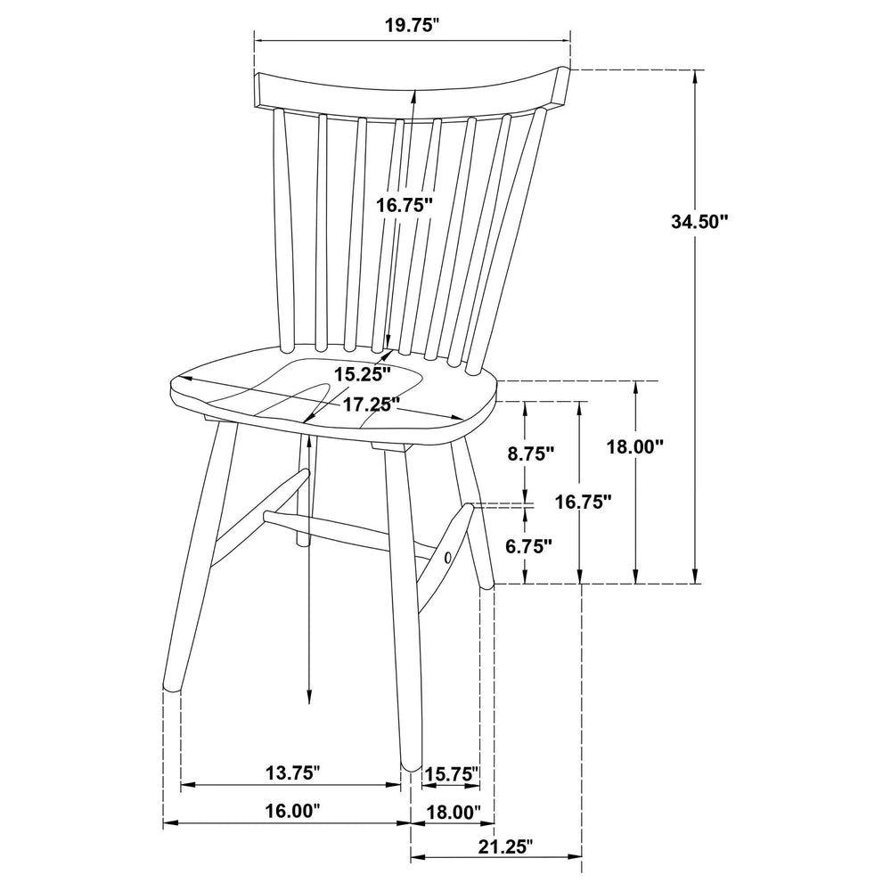 Silla de comedor de madera Windsor Hollyoak negra (juego de 2)