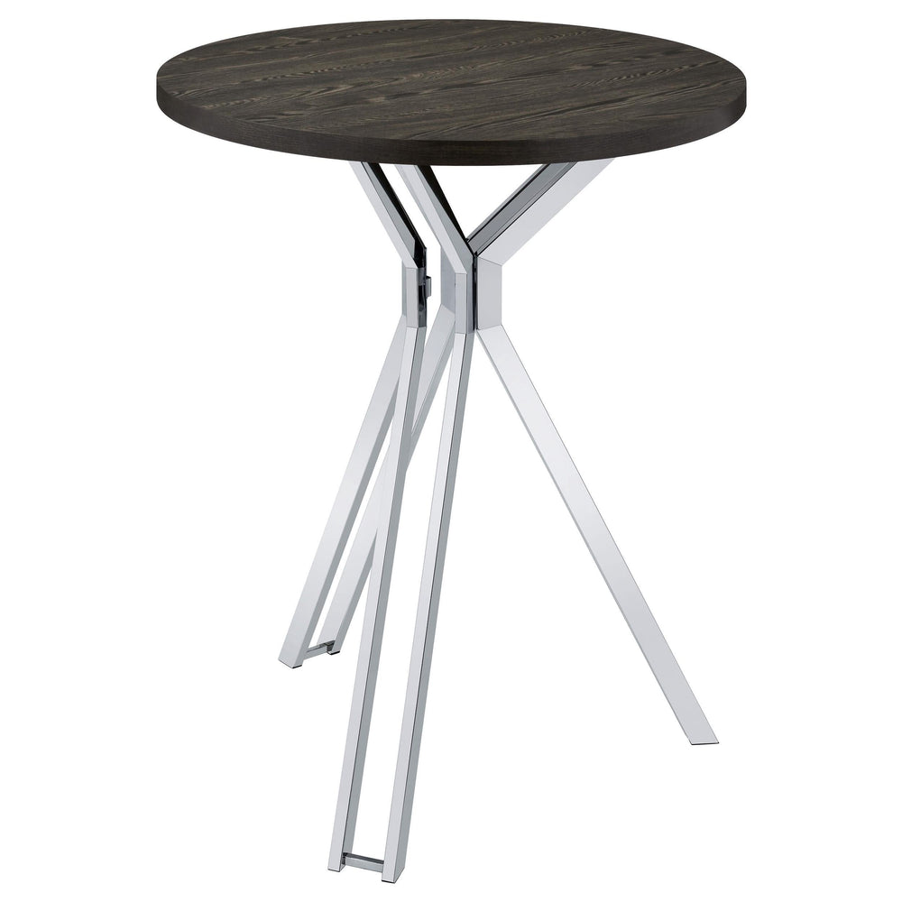Mesa de bar bistró Edgerton redonda de 35 pulgadas de altura, roble oscuro