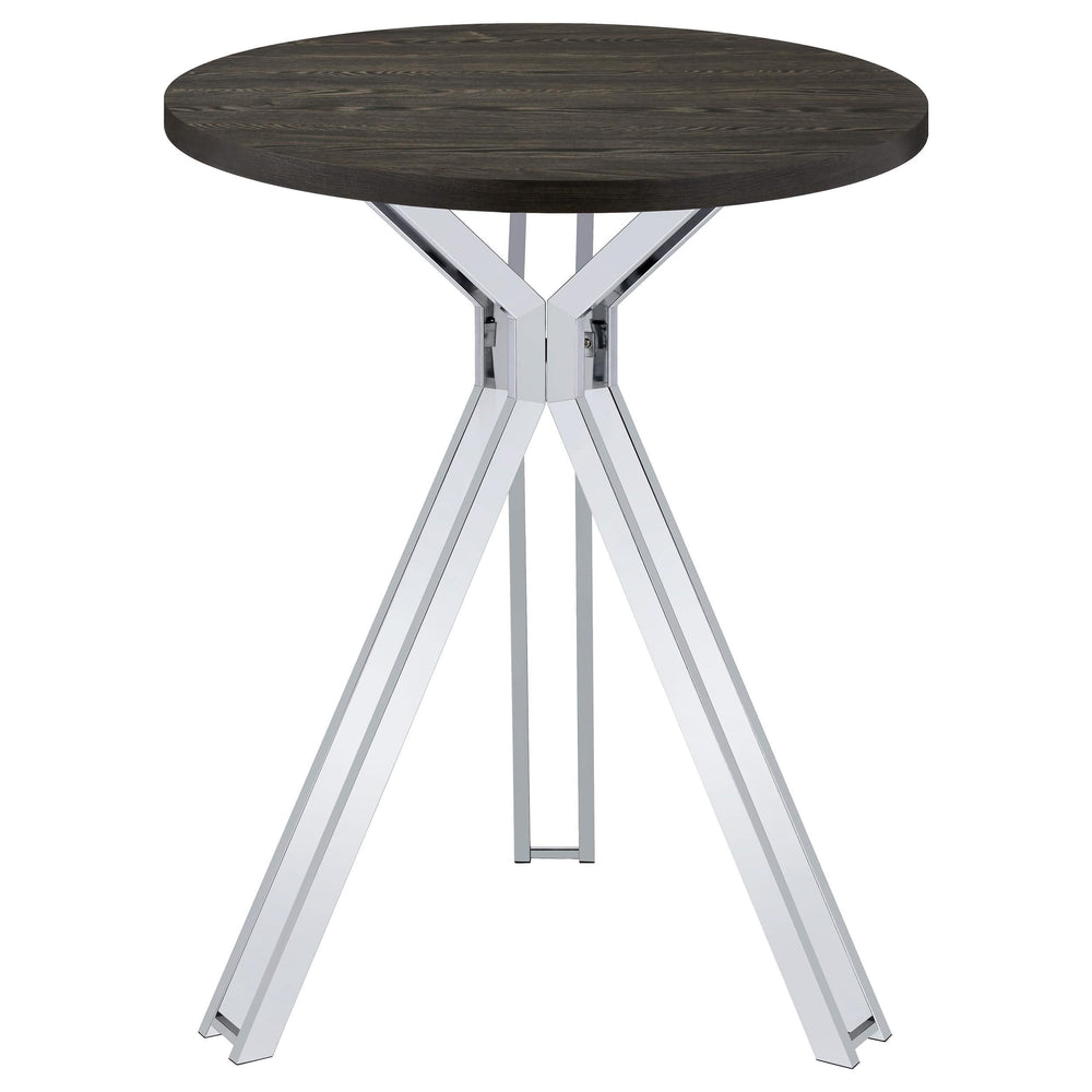 Mesa de bar bistró Edgerton redonda de 35 pulgadas de altura, roble oscuro