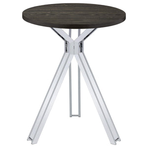 Mesa de bar bistró Edgerton redonda de 35 pulgadas de altura, roble oscuro