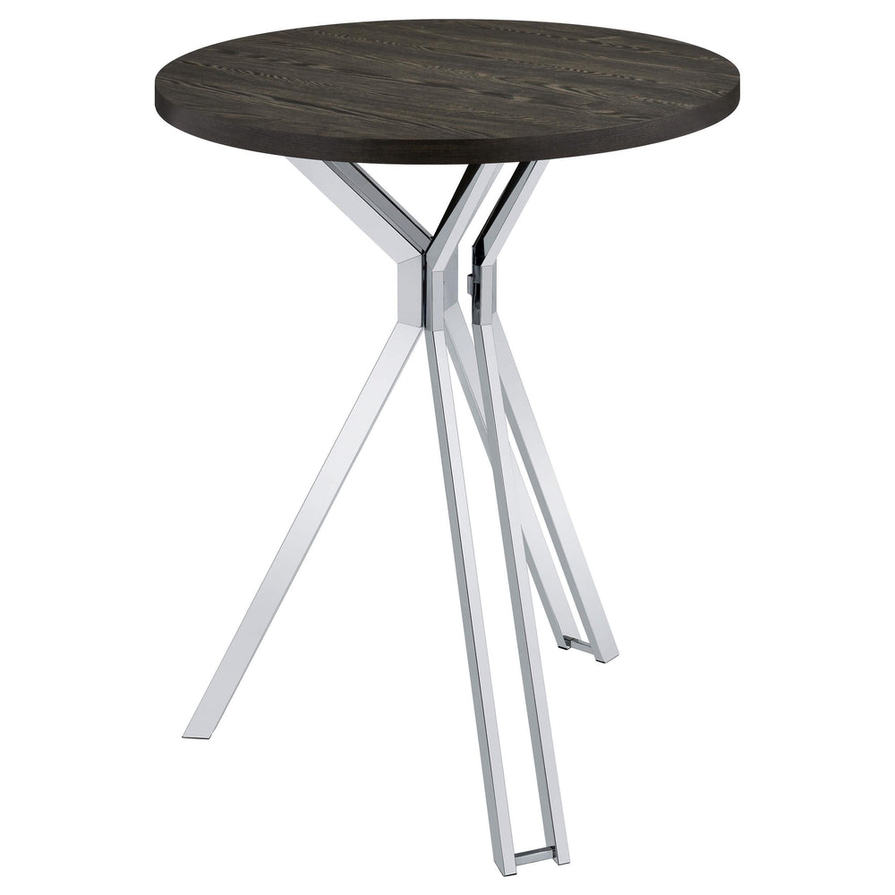 Mesa de bar bistró Edgerton redonda de 35 pulgadas de altura, roble oscuro