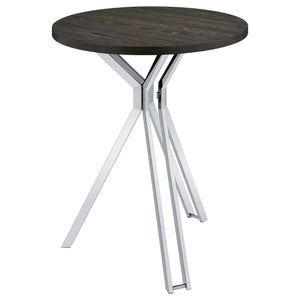 Mesa de bar bistró Edgerton redonda de 35 pulgadas de altura, roble oscuro