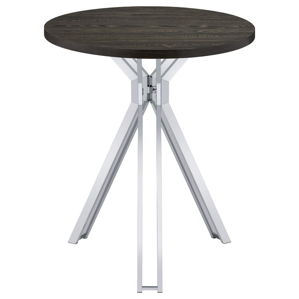 Mesa de bar bistró Edgerton redonda de 35 pulgadas de altura, roble oscuro