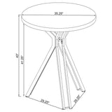 Mesa de bar bistró Edgerton redonda de 35 pulgadas de altura, roble oscuro