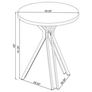 Mesa de bar bistró Edgerton redonda de 35 pulgadas de altura, roble oscuro