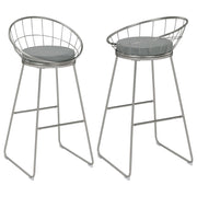 Glenbrook Faux Leather Bar Stool Satin Nickel (Set of 2)