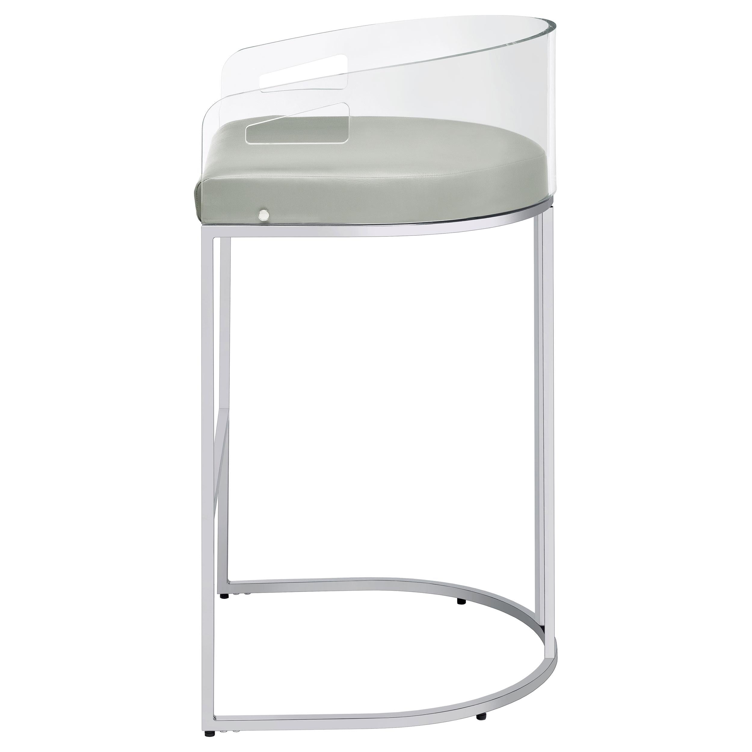 Thermosolis Clear Acrylic Bar Chair Chrome (Set of 2)