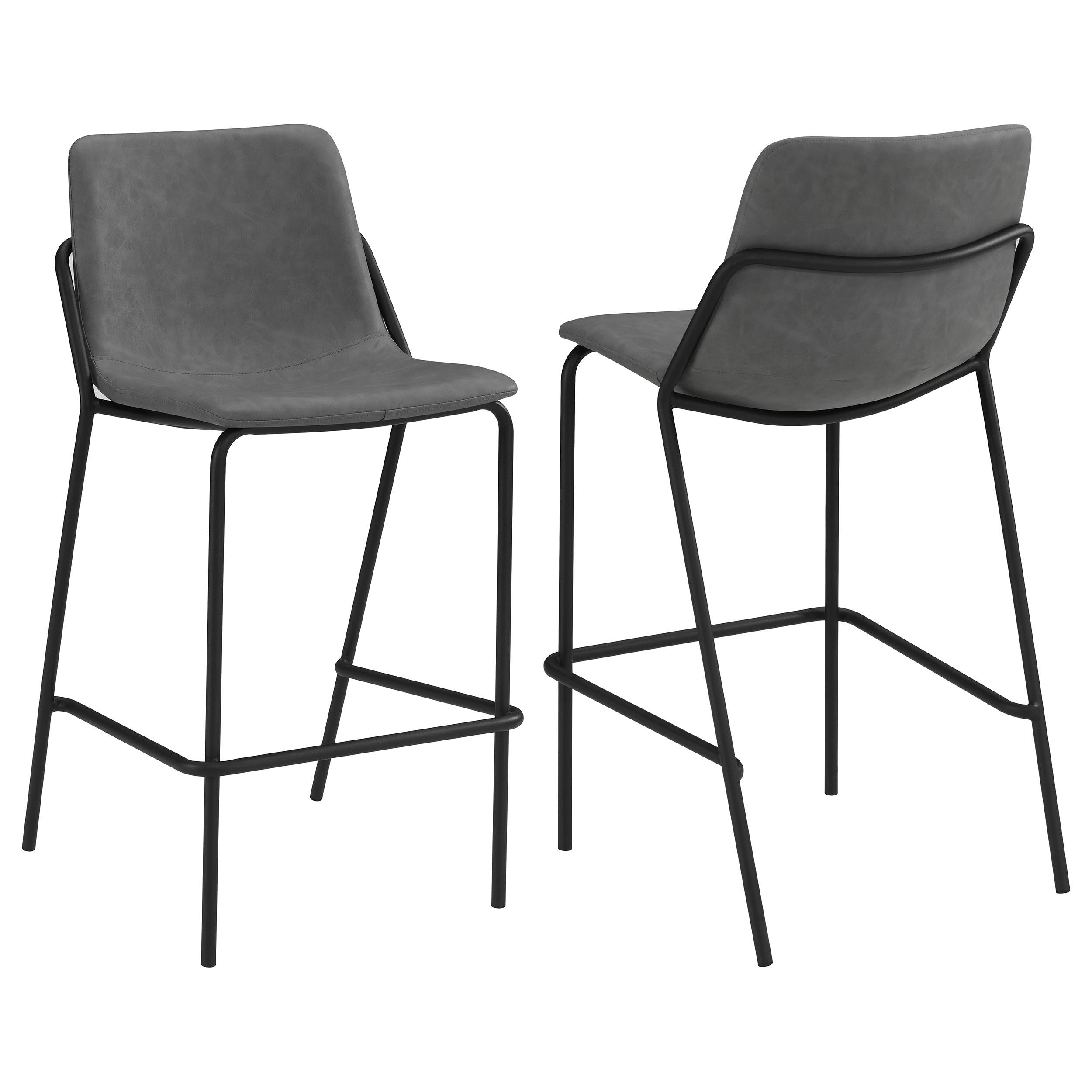 Earnest Upholstered Bar Chair Grey (Set of 2)