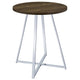 Mesa de bar de bistró redonda Burkhart de 35 pulgadas de altura, de roble marrón