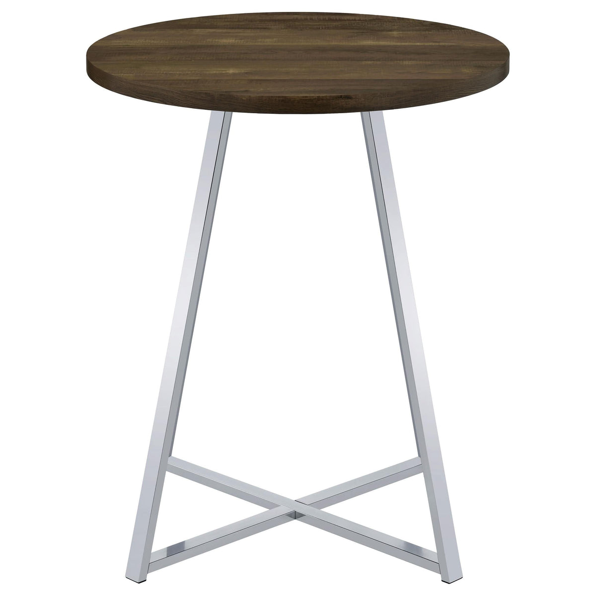 Mesa de bar de bistró redonda Burkhart de 35 pulgadas de altura, de roble marrón