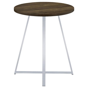 Mesa de bar de bistró redonda Burkhart de 35 pulgadas de altura, de roble marrón