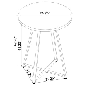 Mesa de bar de bistró redonda Burkhart de 35 pulgadas de altura, de roble marrón