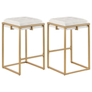 Taburete de bar Nadia tapizado sin respaldo beige (juego de 2)