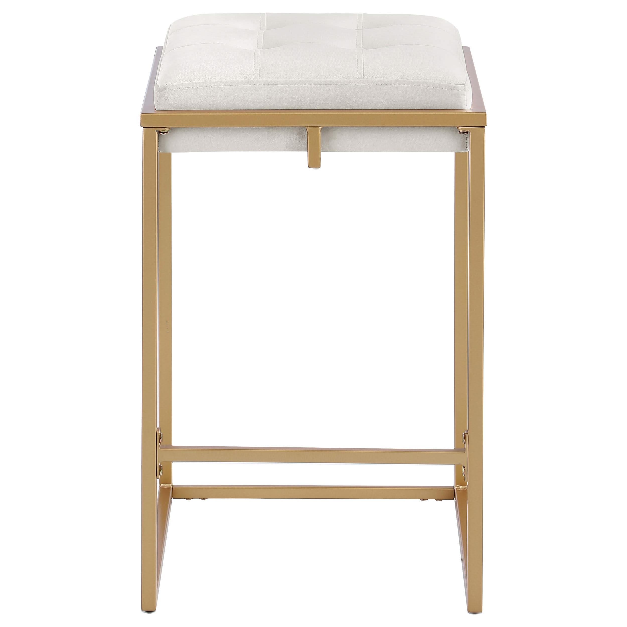 Taburete de bar Nadia tapizado sin respaldo beige (juego de 2)