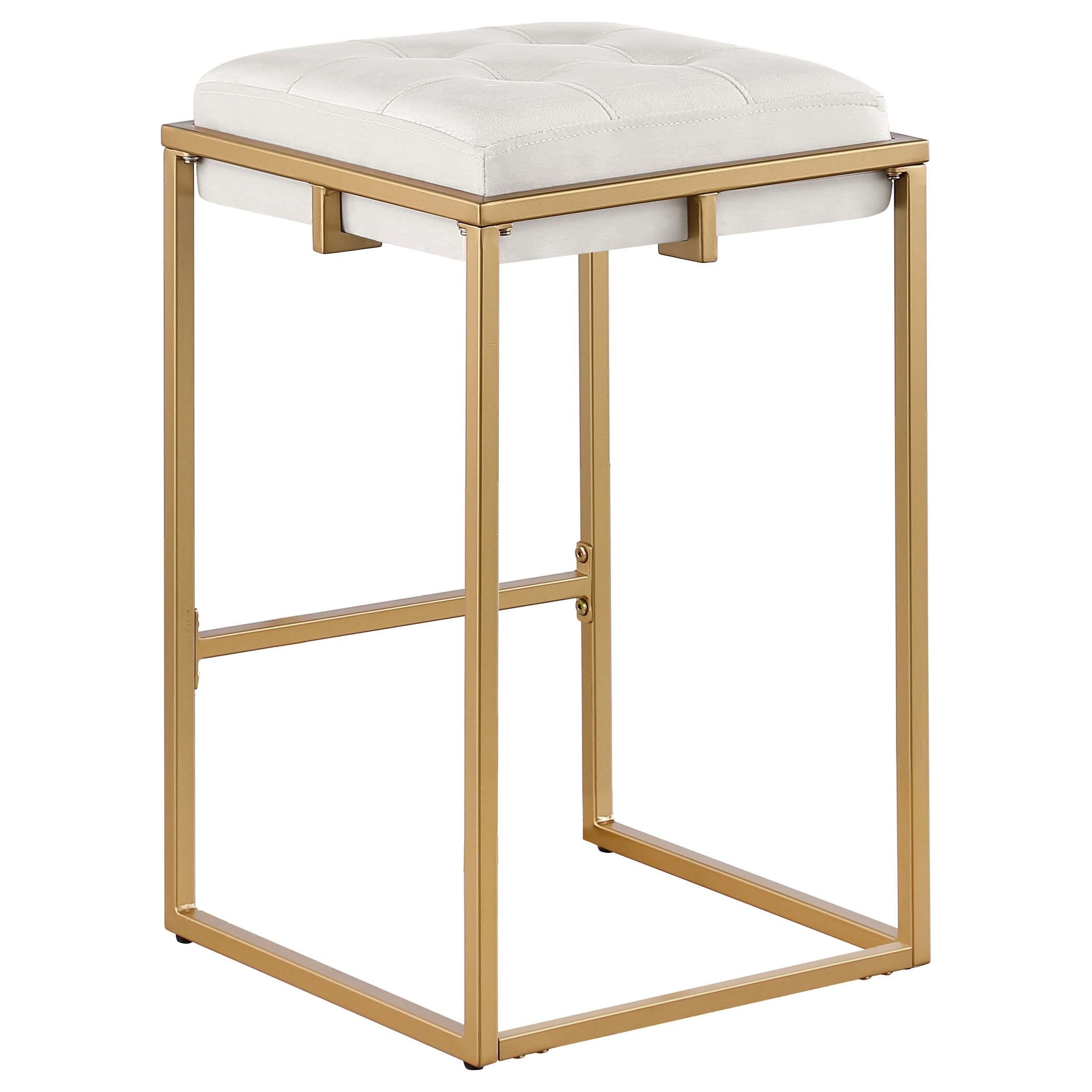 Taburete de bar Nadia tapizado sin respaldo beige (juego de 2)