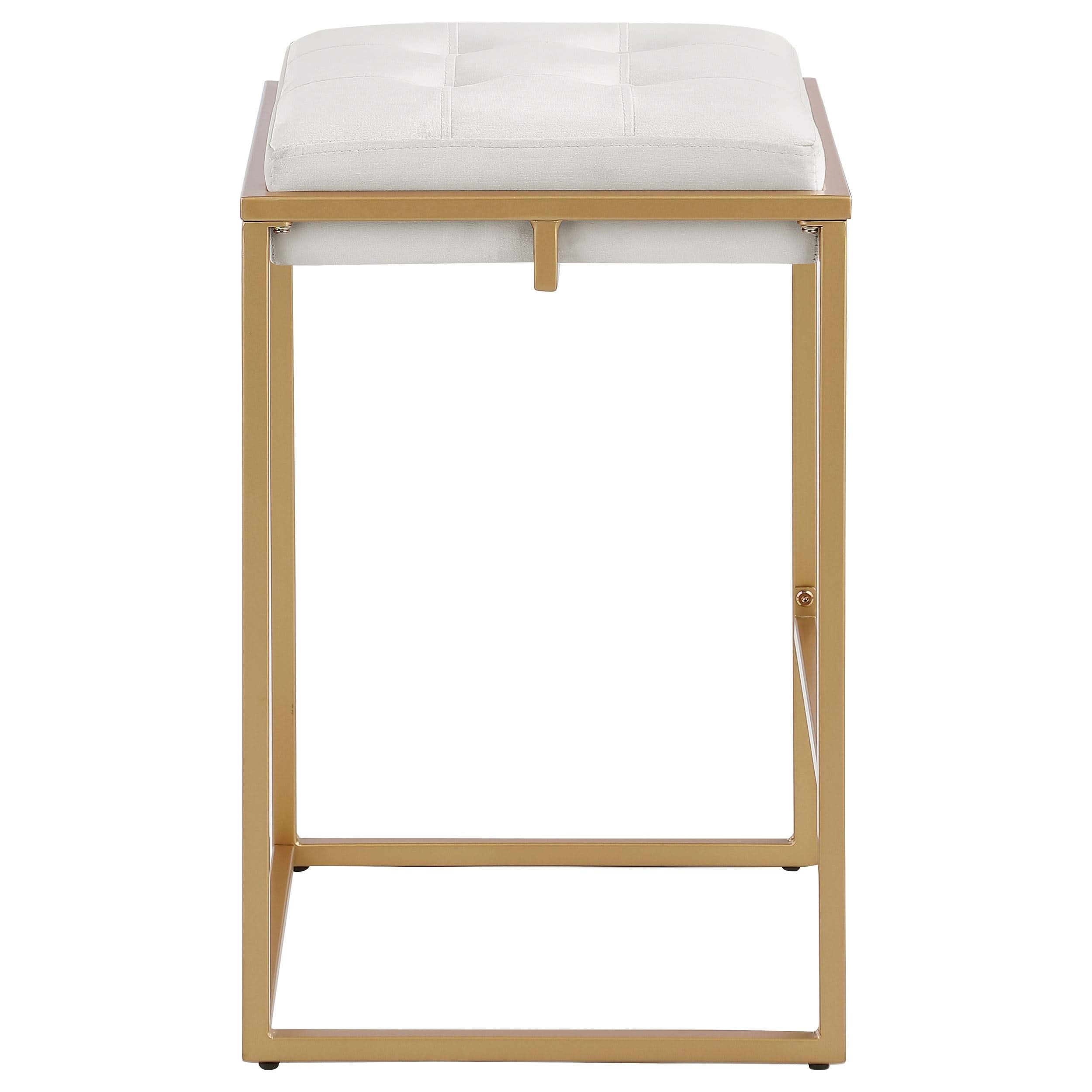 Taburete de bar Nadia tapizado sin respaldo beige (juego de 2)