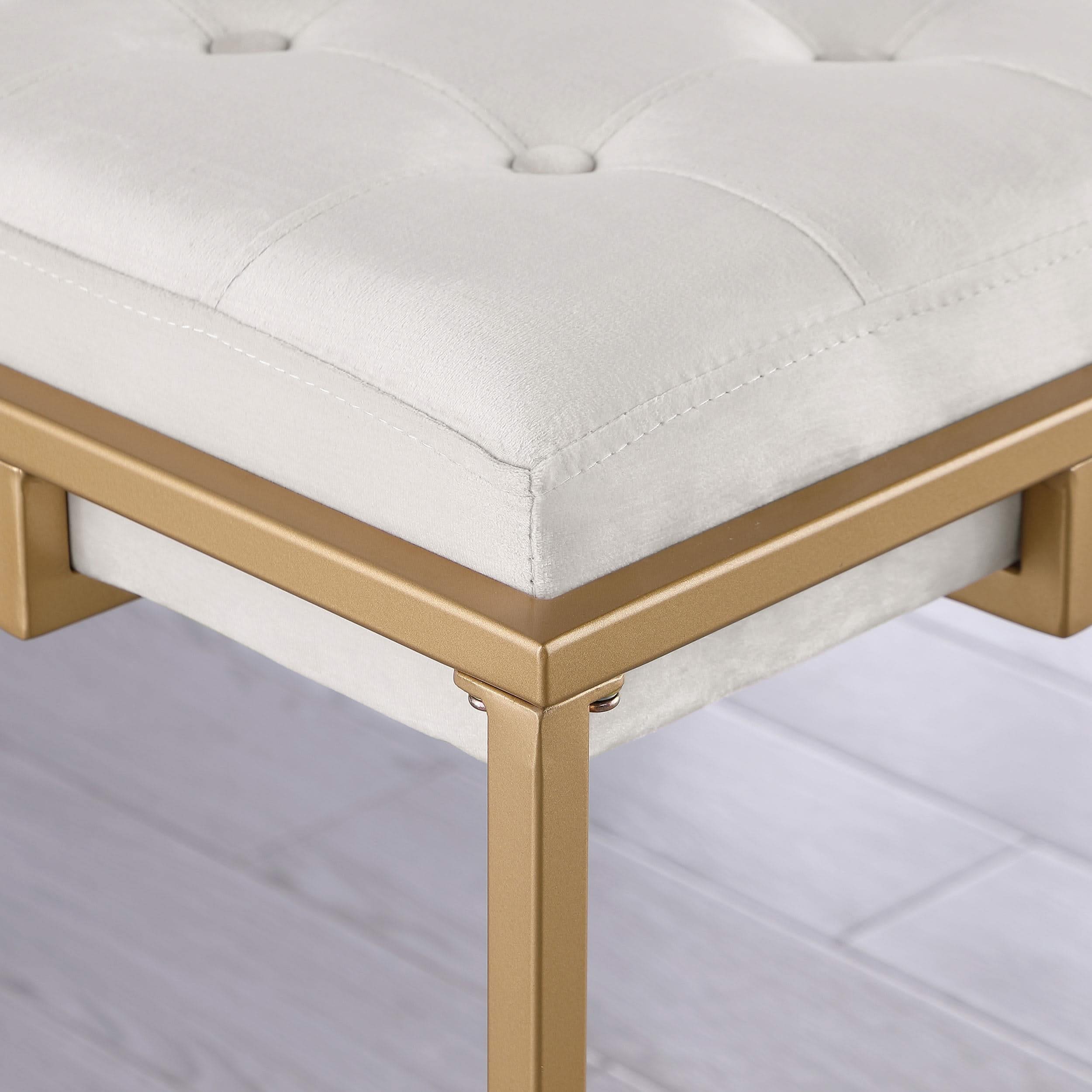 Taburete de bar Nadia tapizado sin respaldo beige (juego de 2)