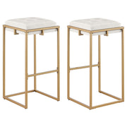 Taburete de bar tapizado sin respaldo Nadia beige (juego de 2)
