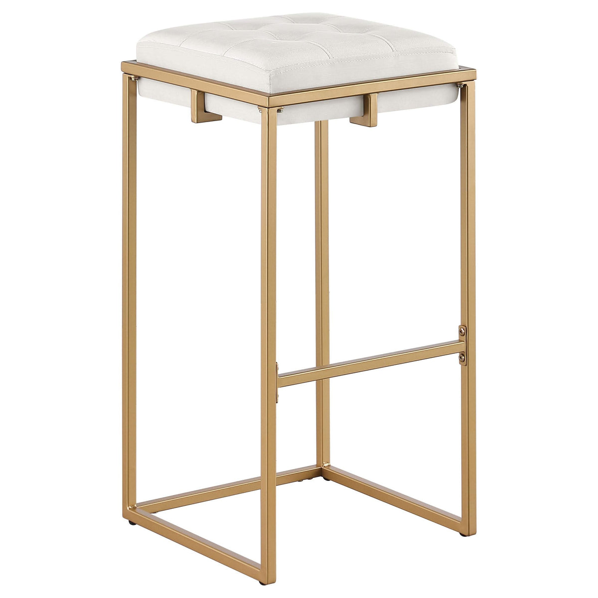 Taburete de bar tapizado sin respaldo Nadia beige (juego de 2)