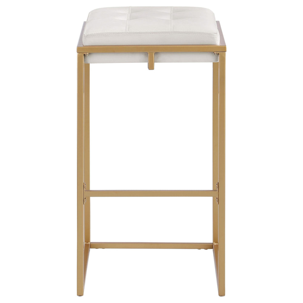 Taburete de bar tapizado sin respaldo Nadia beige (juego de 2)