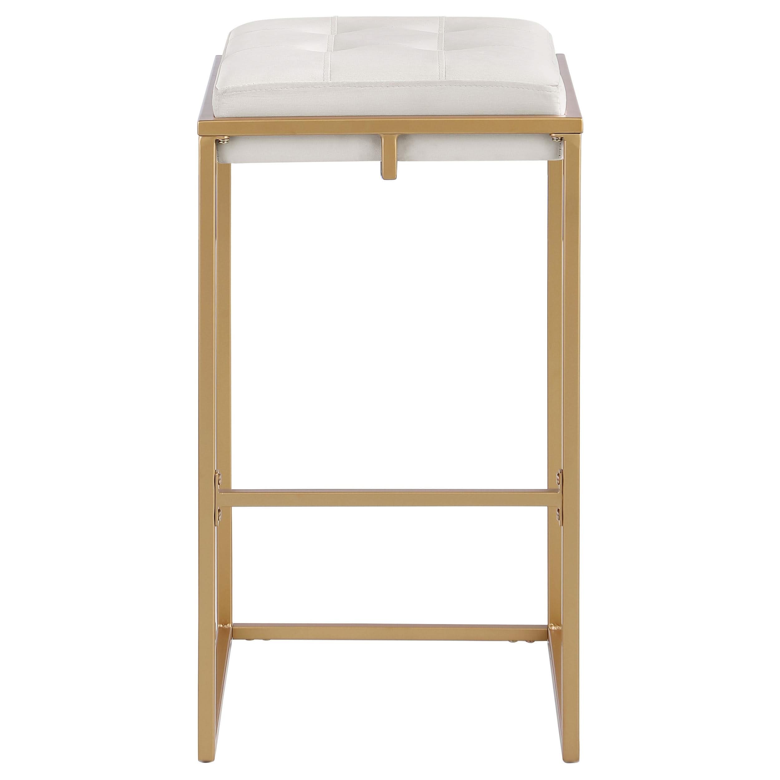 Taburete de bar tapizado sin respaldo Nadia beige (juego de 2)