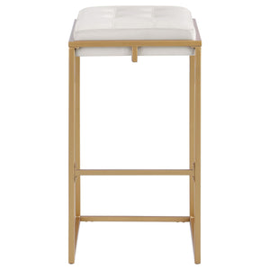 Taburete de bar tapizado sin respaldo Nadia beige (juego de 2)
