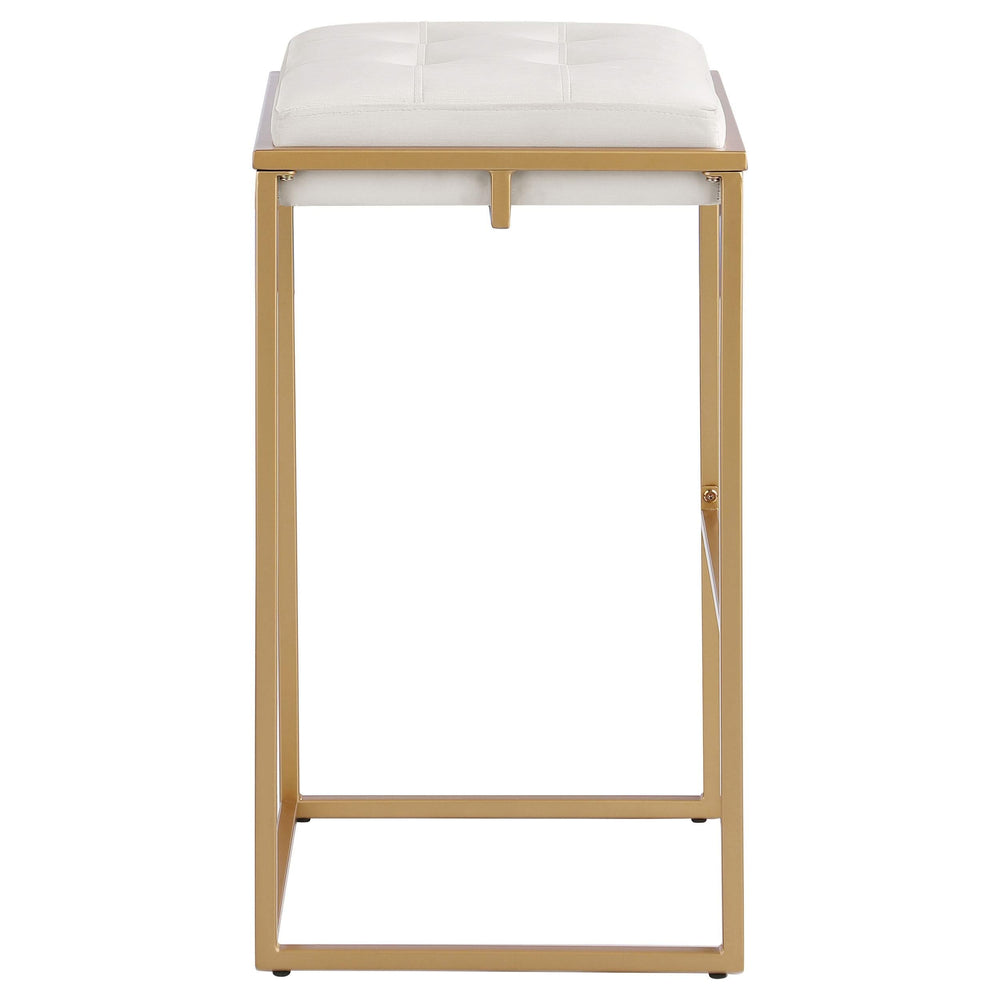 Taburete de bar tapizado sin respaldo Nadia beige (juego de 2)