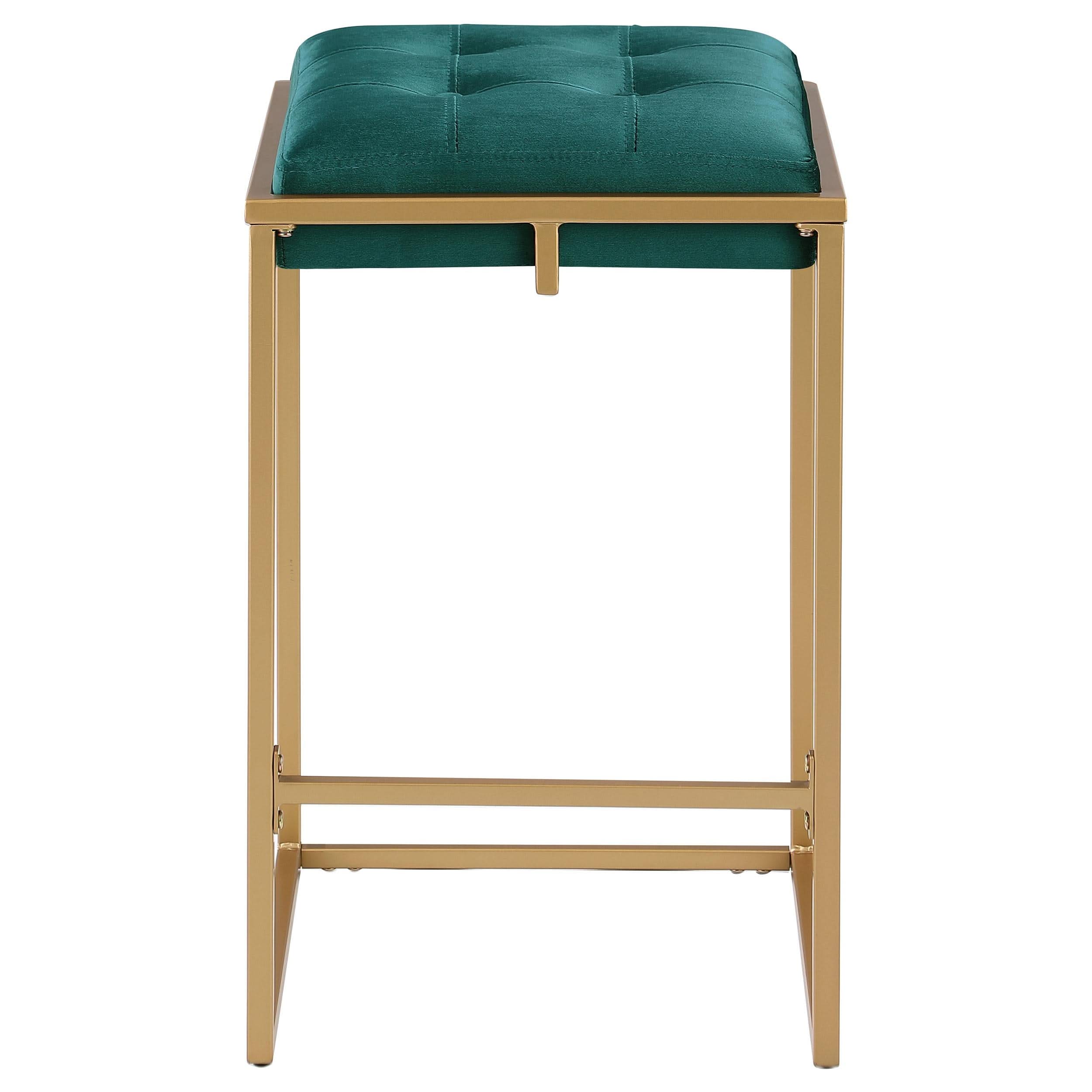 Taburete de bar tapizado sin respaldo Nadia verde (juego de 2)