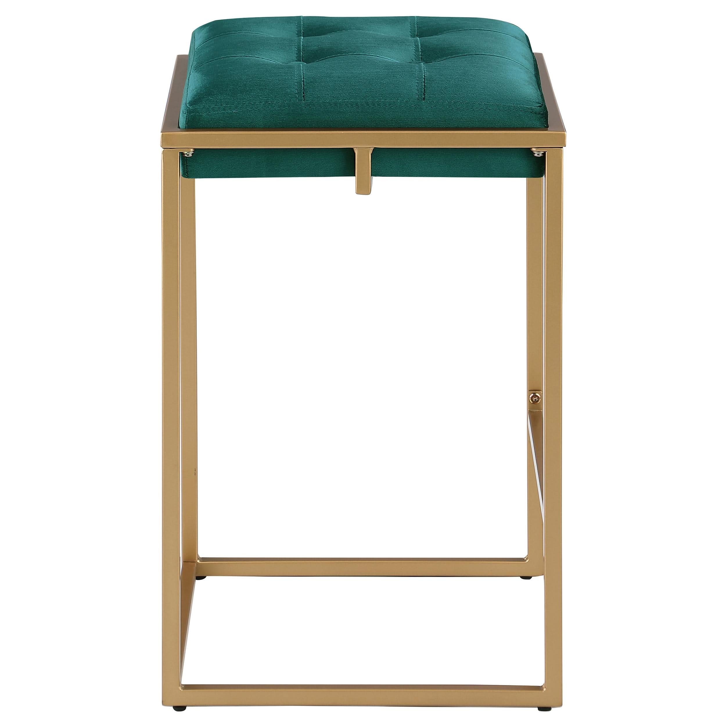 Taburete de bar tapizado sin respaldo Nadia verde (juego de 2)