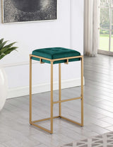 Taburete de bar tapizado sin respaldo Nadia verde (juego de 2)