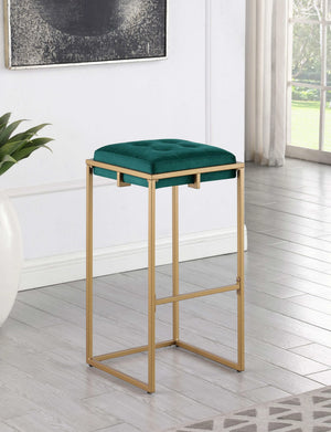 Taburete de bar tapizado sin respaldo Nadia verde (juego de 2)